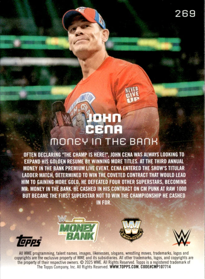 John Cena card back