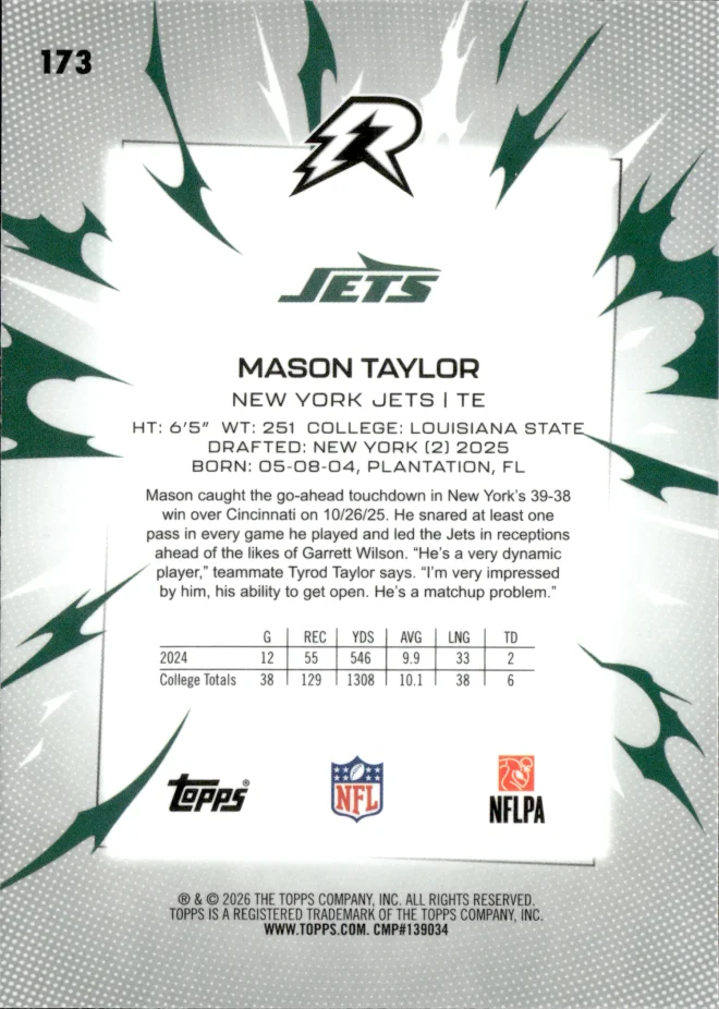 Mason Taylor card back