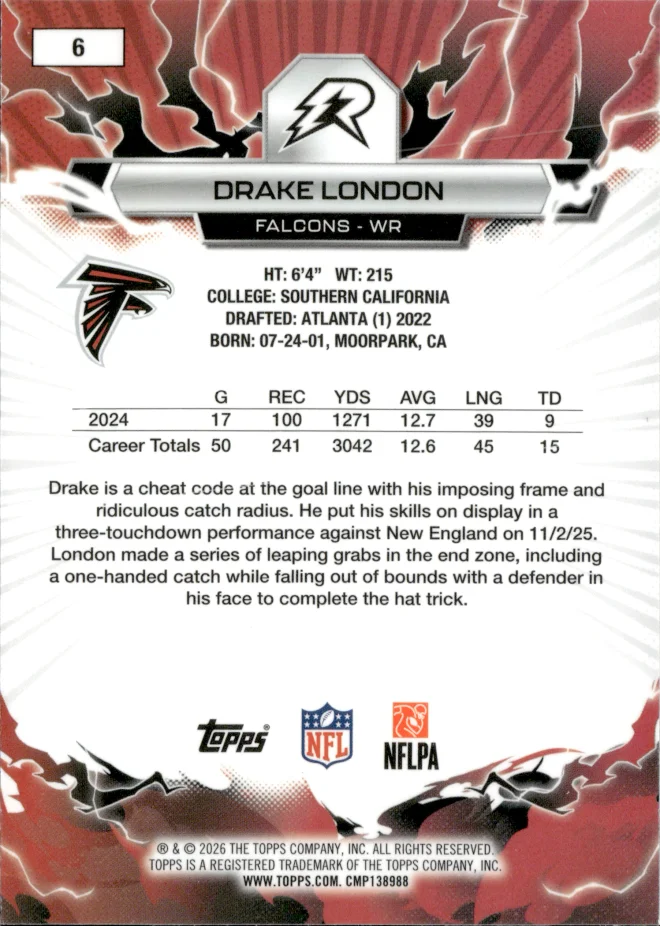Drake London card back