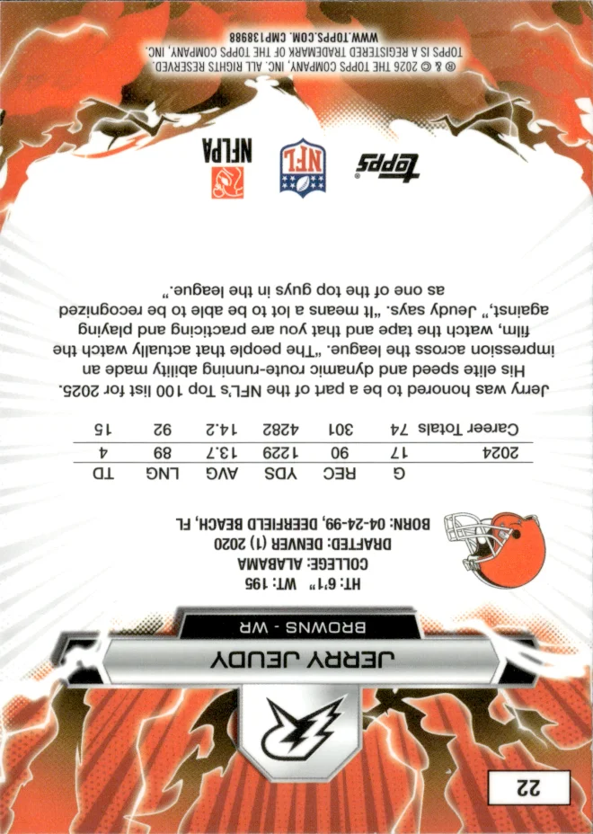 Jerry Jeudy card back