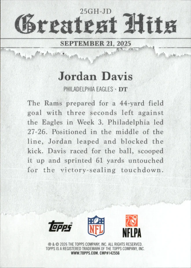Jordan Davis card back
