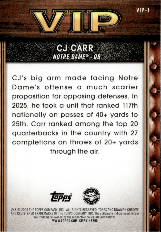 CJ Carr card back