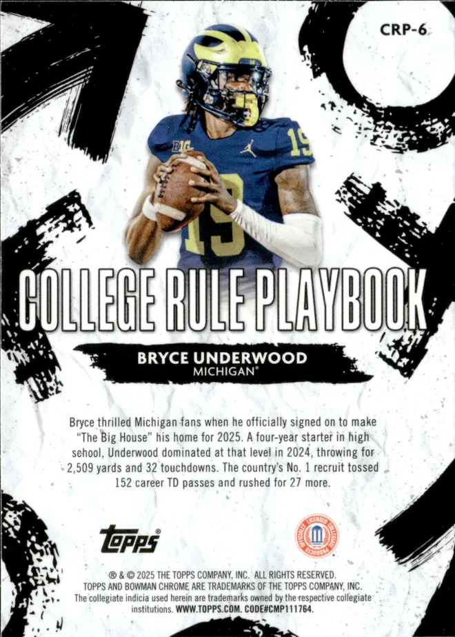 Bryce Underwood card back