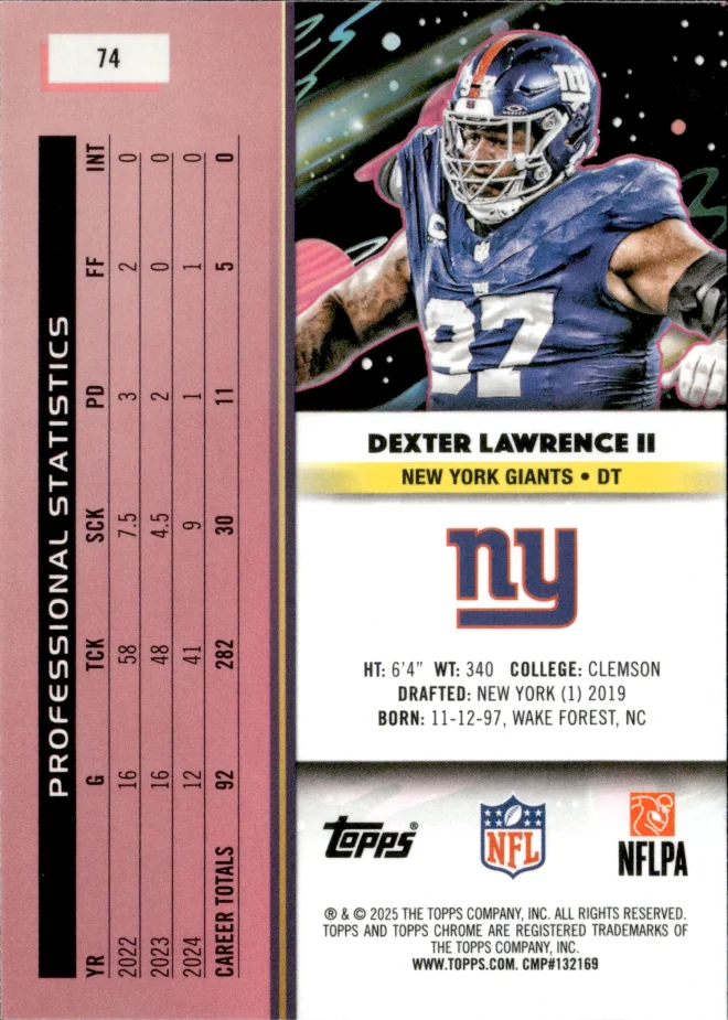 Dexter Lawrence II card back