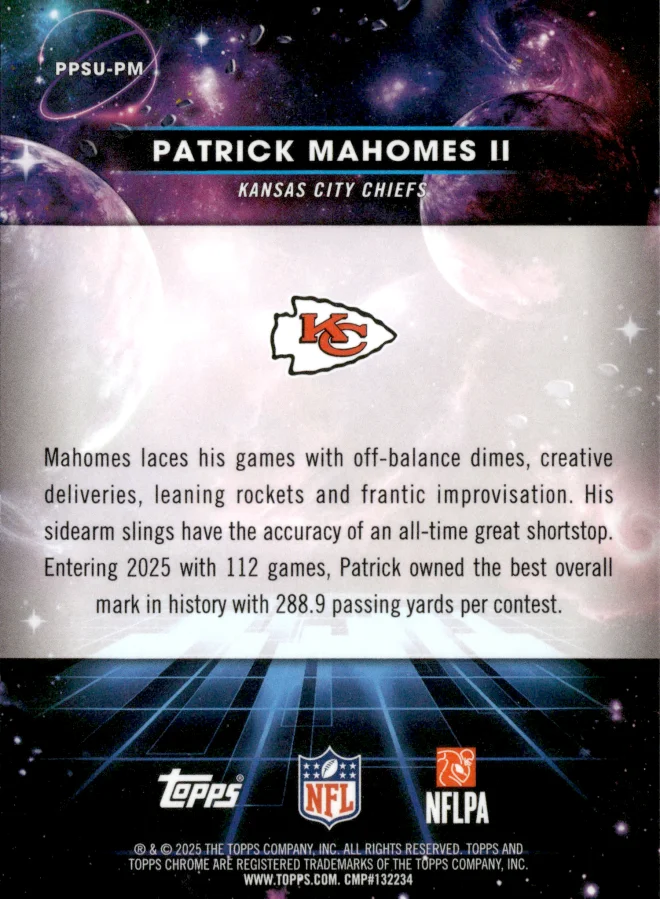 Patrick Mahomes II card back