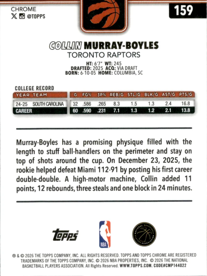 Collin Murray-Boyles card back