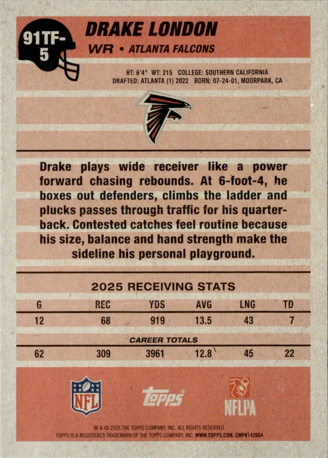 Drake London card back