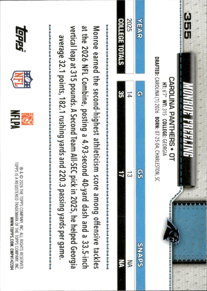 Monroe Freeling card back