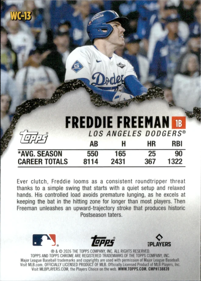Freddie Freeman card back