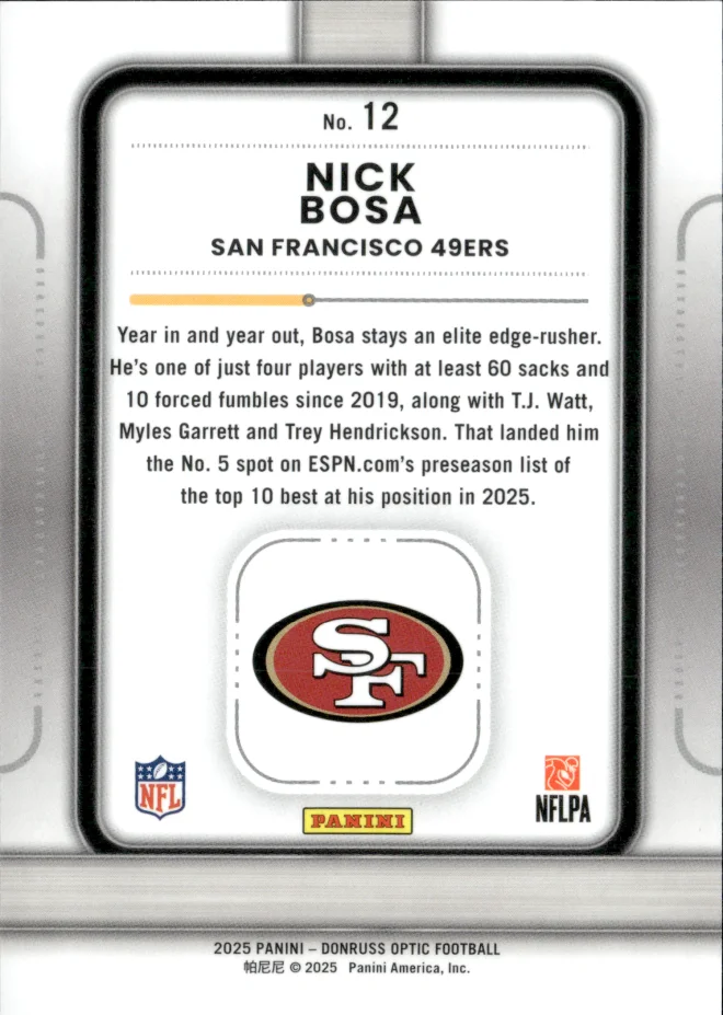 Nick Bosa card back