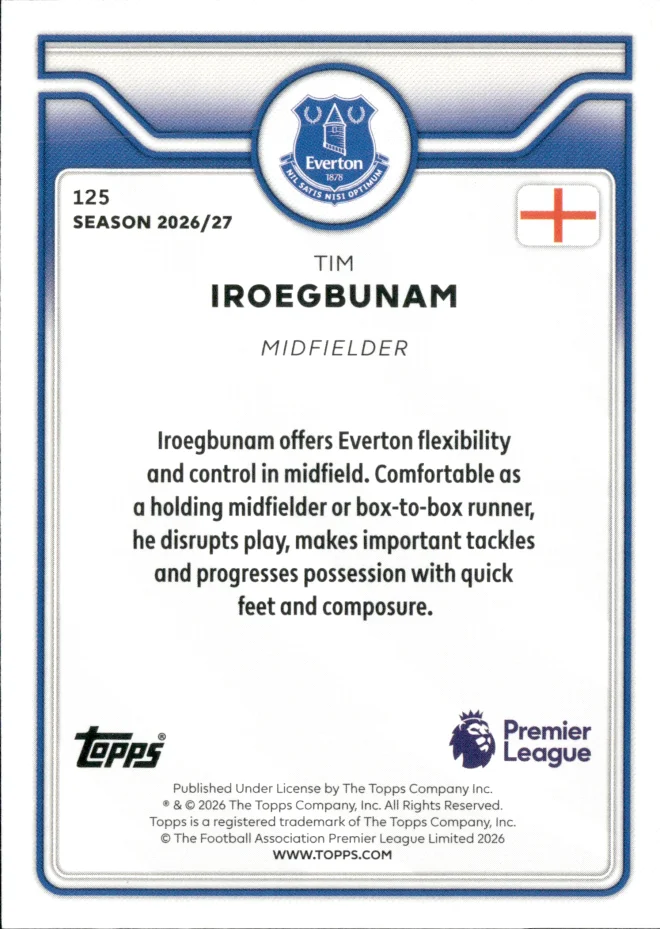 Tim Iroegbunam card back