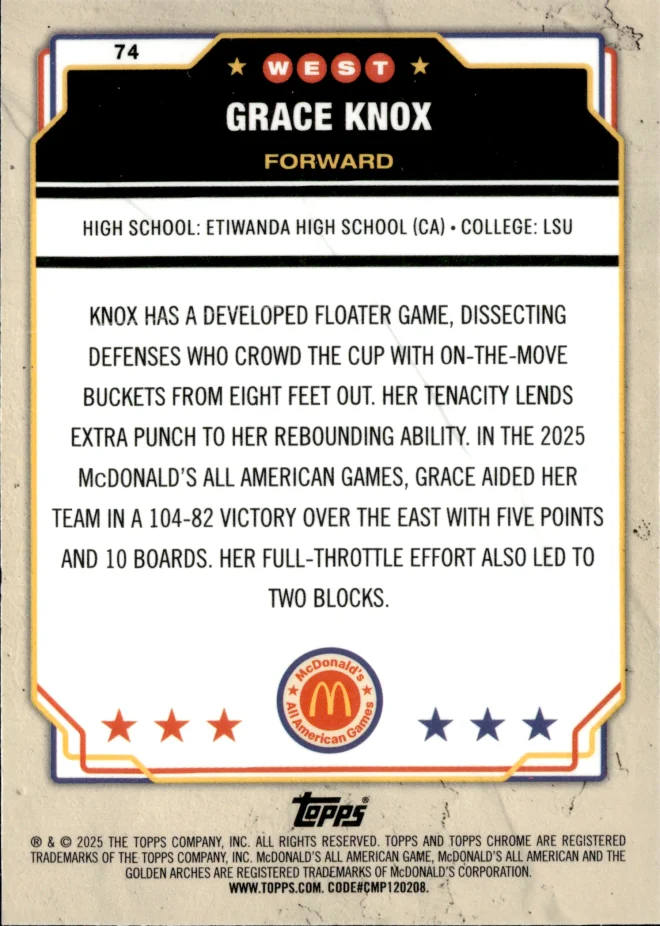 Grace Knox card back