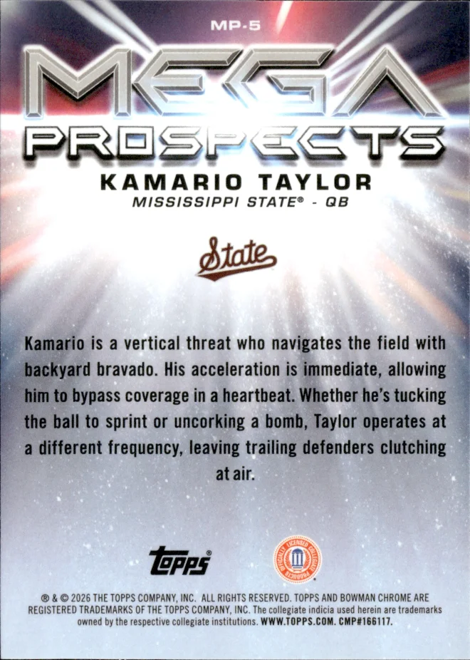 Kamario Taylor card back