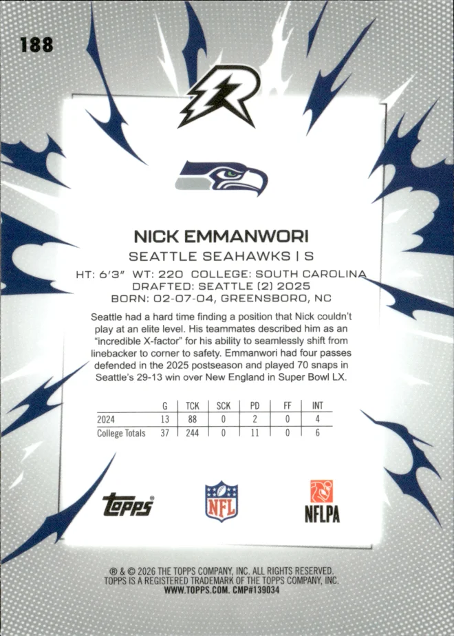 Nick Emmanwori card back