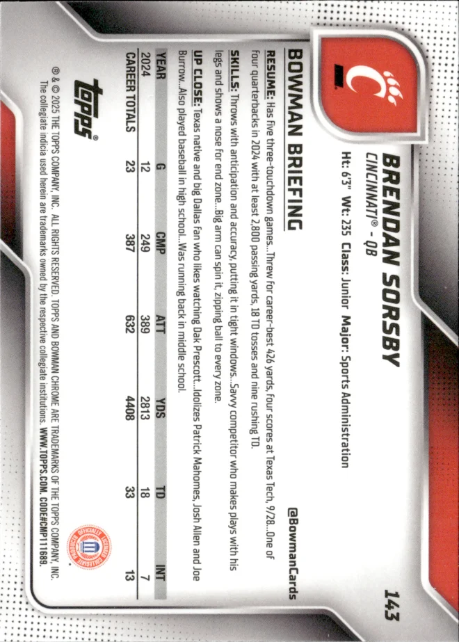 Brendan Sorsby card back