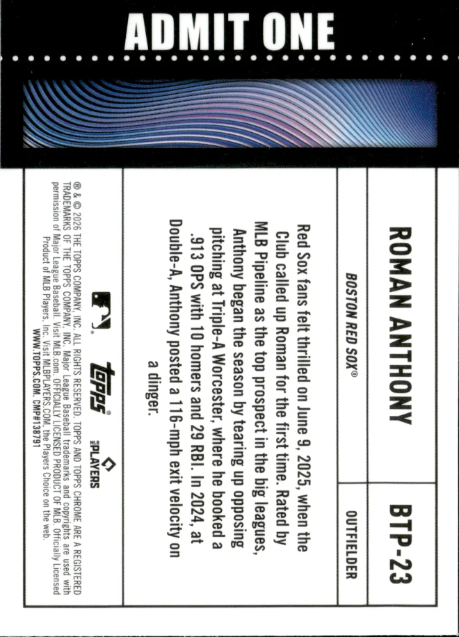 Roman Anthony card back
