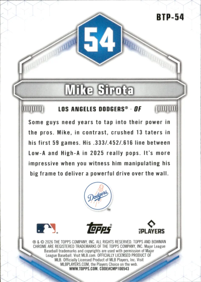 Mike Sirota card back