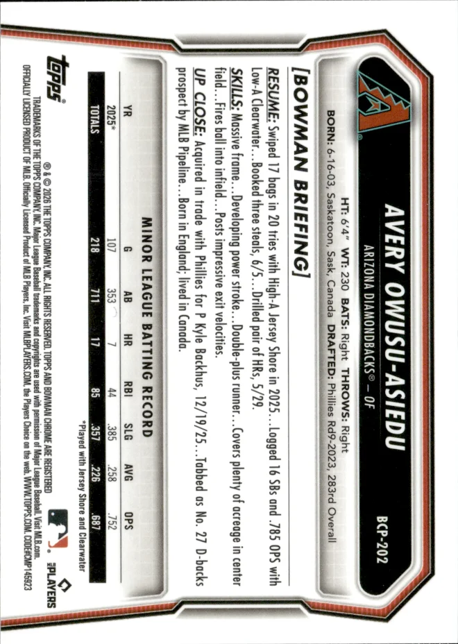 Avery Owusu-Asiedu card back