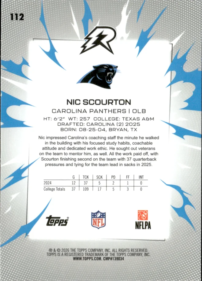 Nic Scourton card back