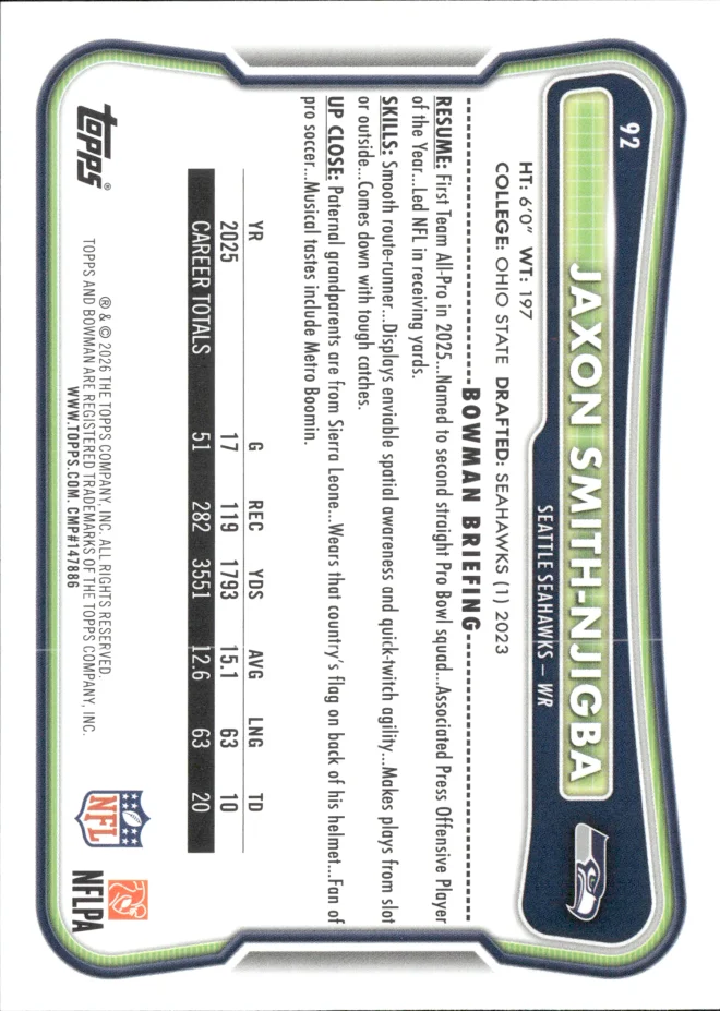 Jaxon Smith-Njigba card back