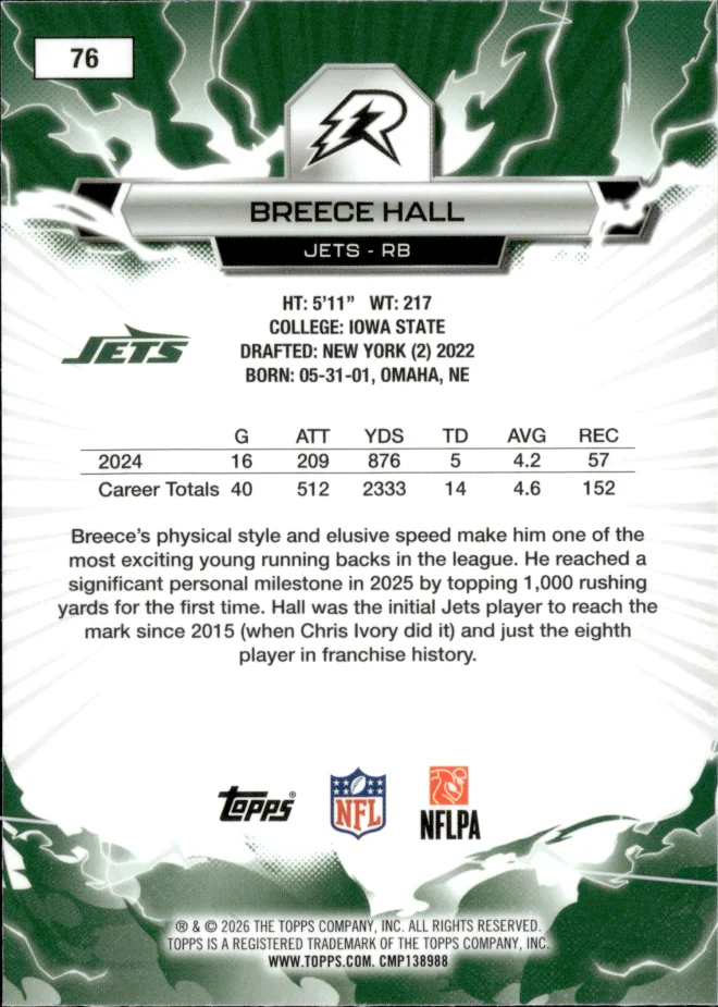 Breece Hall card back