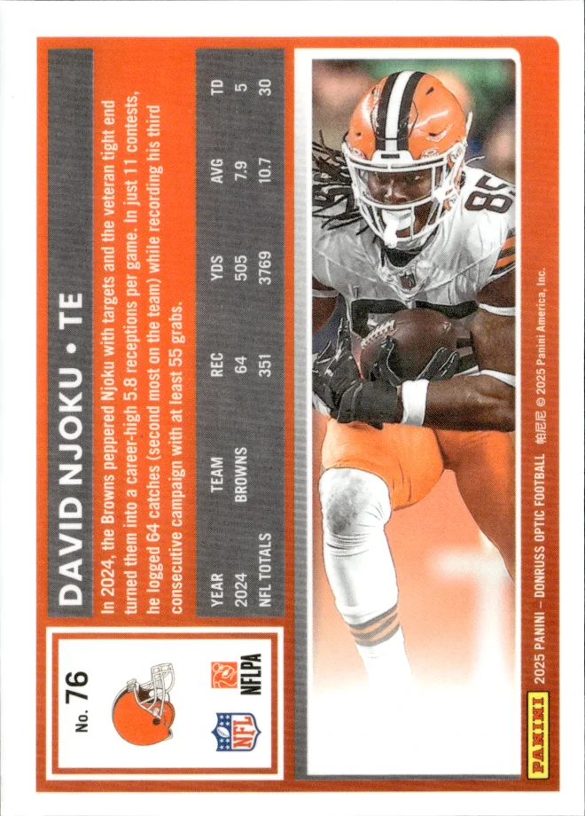 David Njoku card back