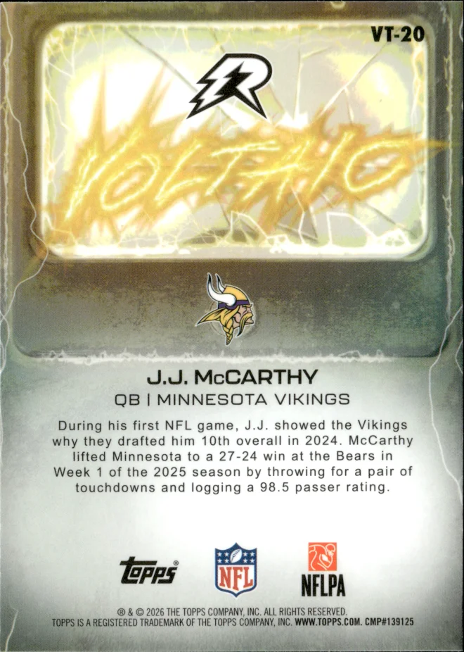 J.J. McCarthy card back