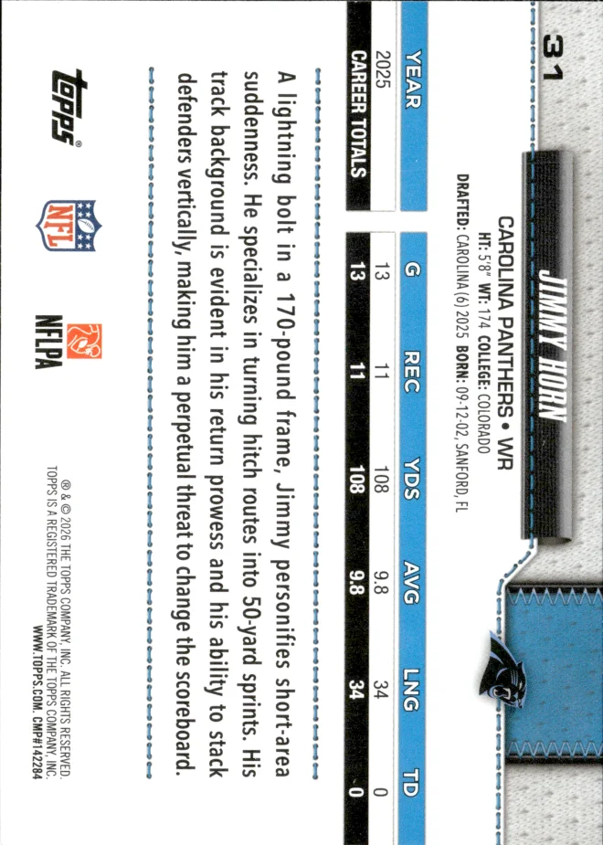 Jimmy Horn card back