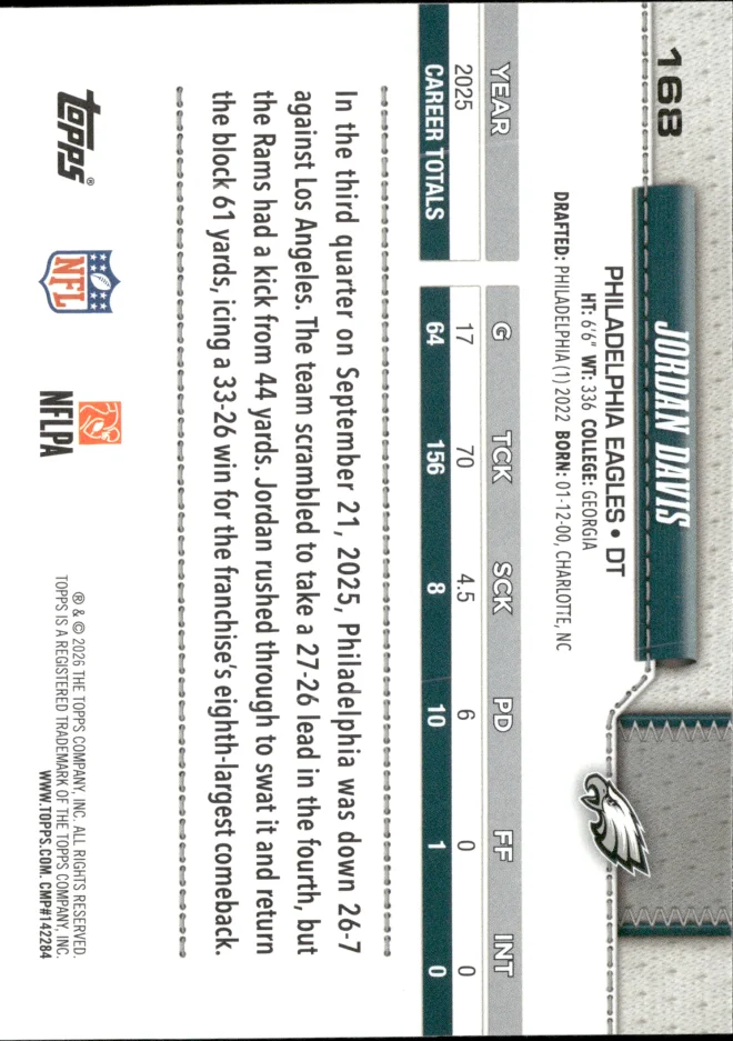 Jordan Davis card back