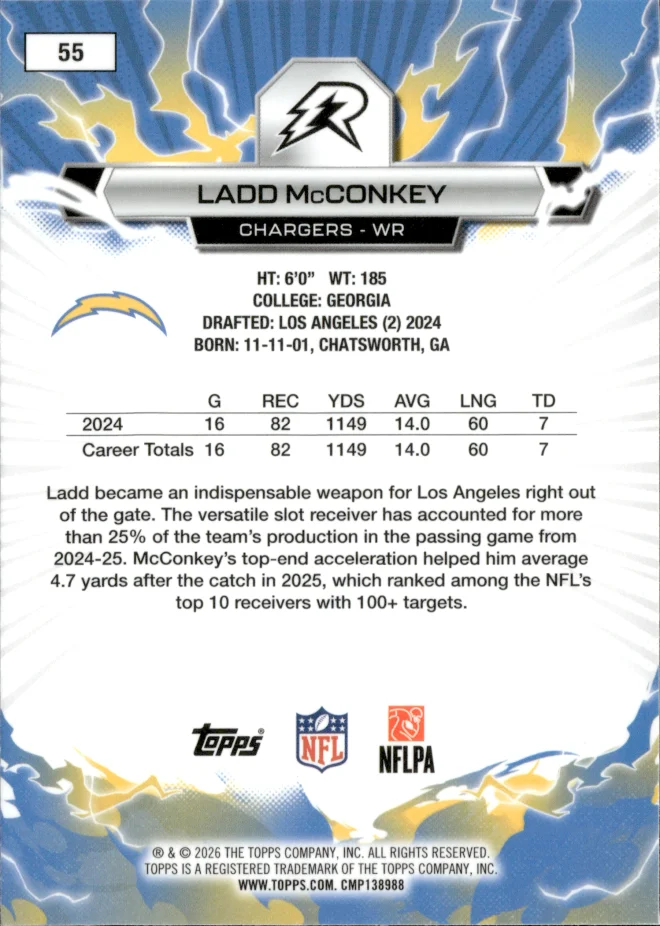 Ladd McConkey card back
