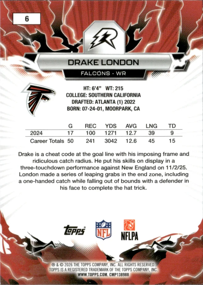 Drake London card back