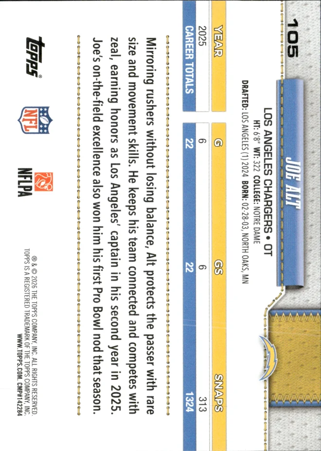 Joe Alt card back