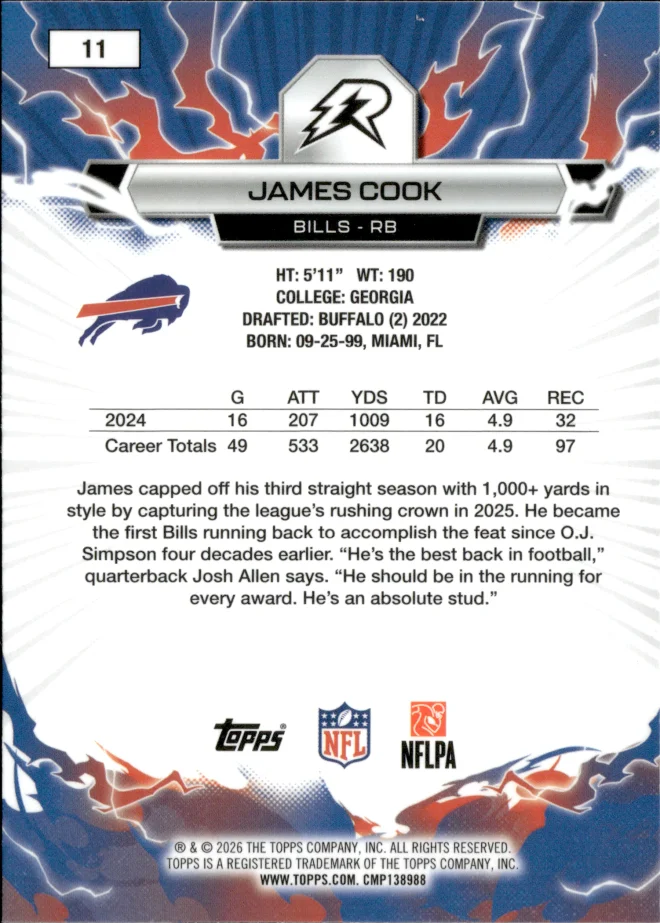 James Cook card back