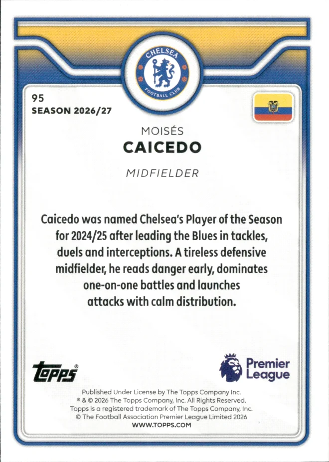 Moisés Caicedo card back