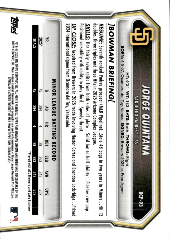 Jorge Quintana card back