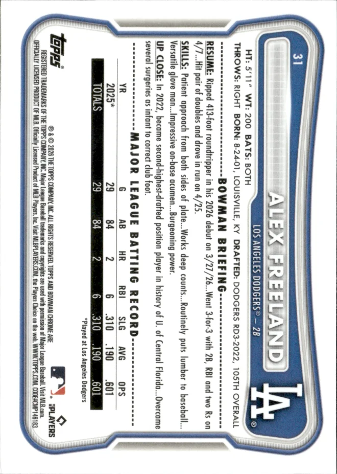 Alex Freeland card back