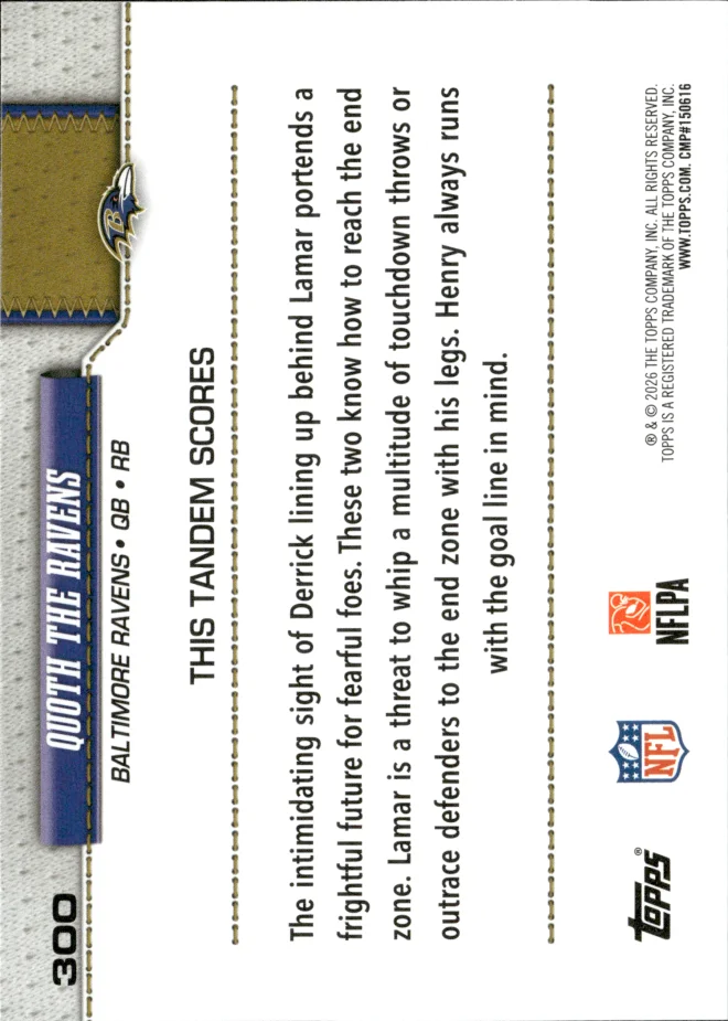 Lamar Jackson / Derrick Henry card back