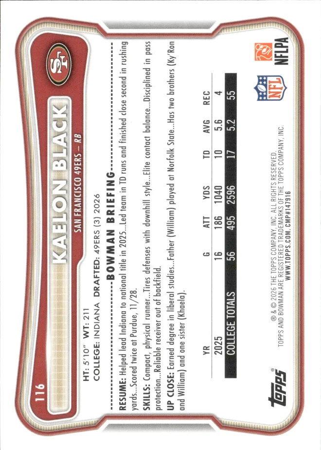Kaelon Black card back
