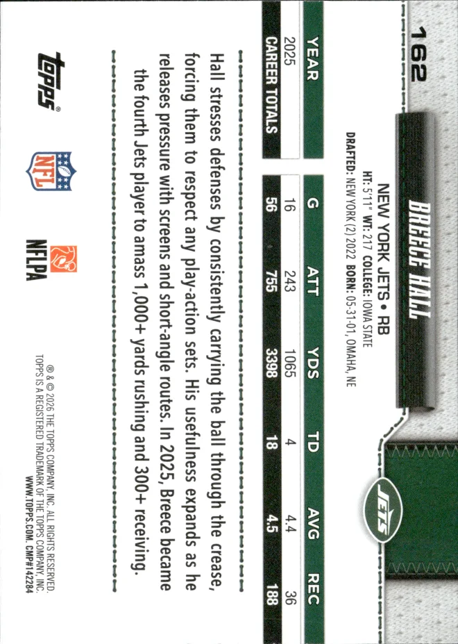 Breece Hall card back