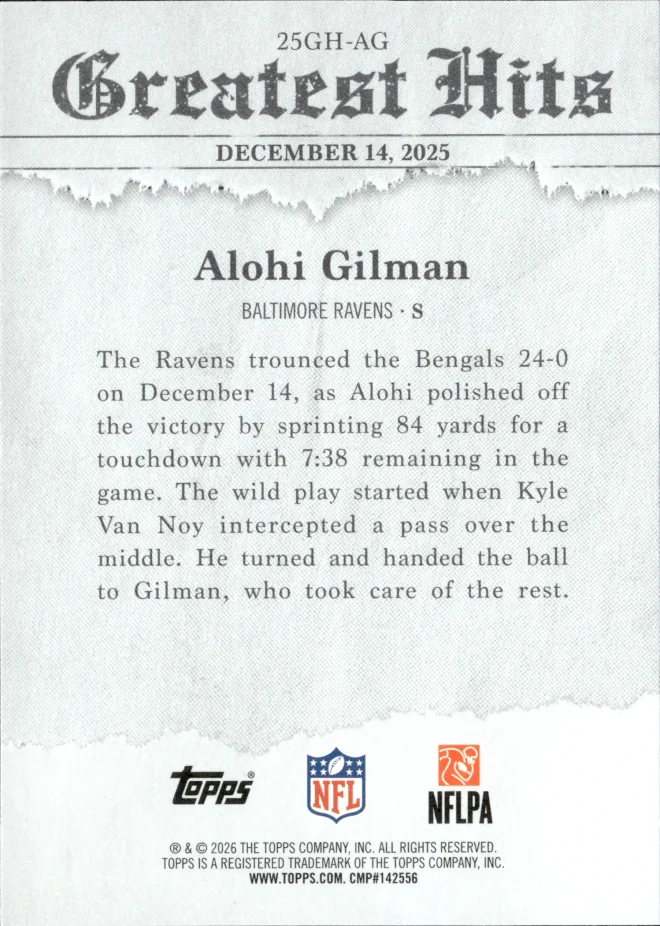 Alohi Gilman card back