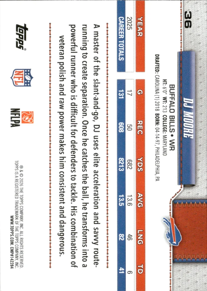 DJ Moore card back
