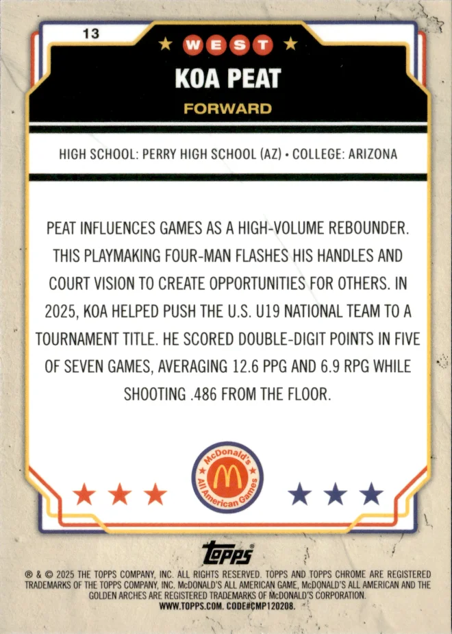 Koa Peat card back