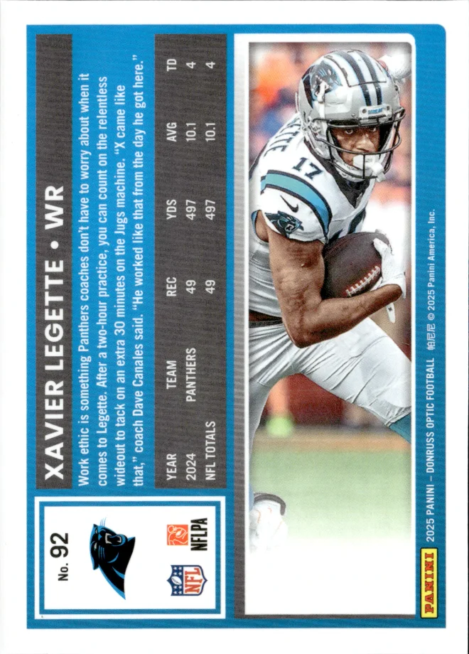 Xavier Legette card back