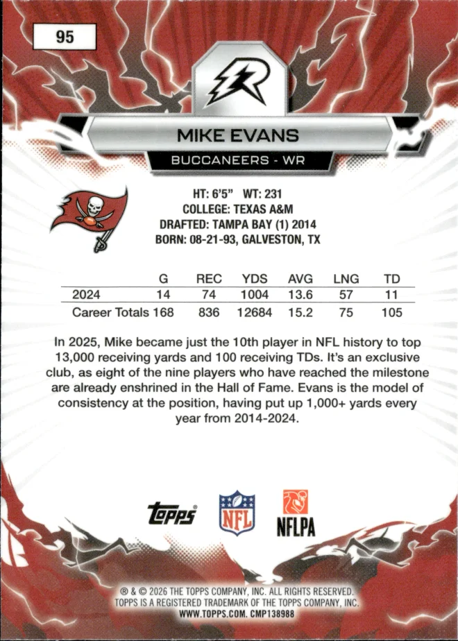 Mike Evans card back