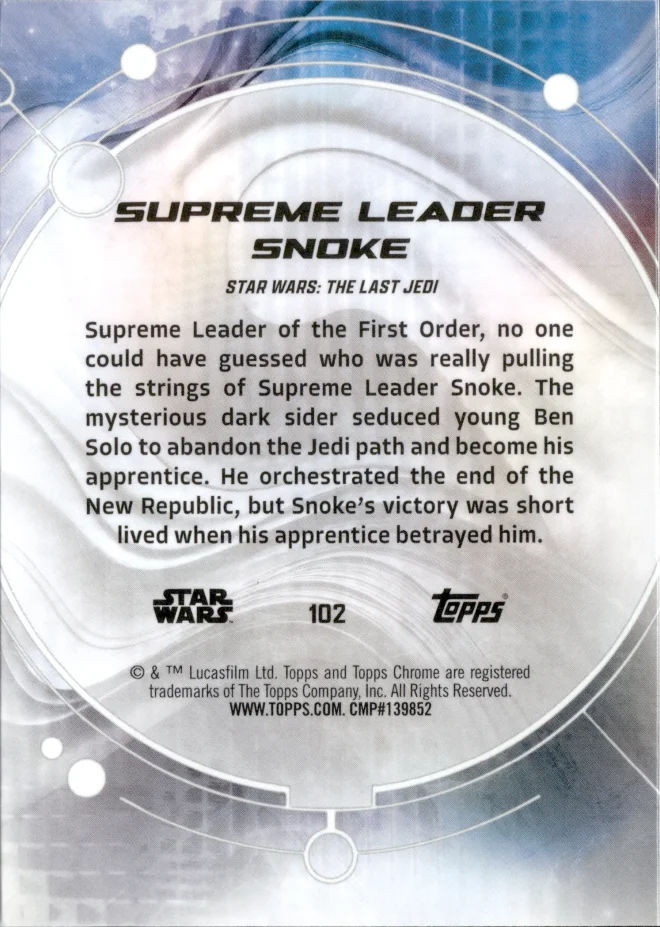 Supreme Leader Snoke card back