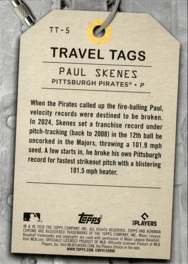 Paul Skenes card back