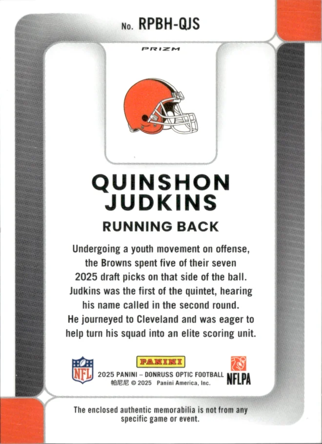 Quinshon Judkins card back