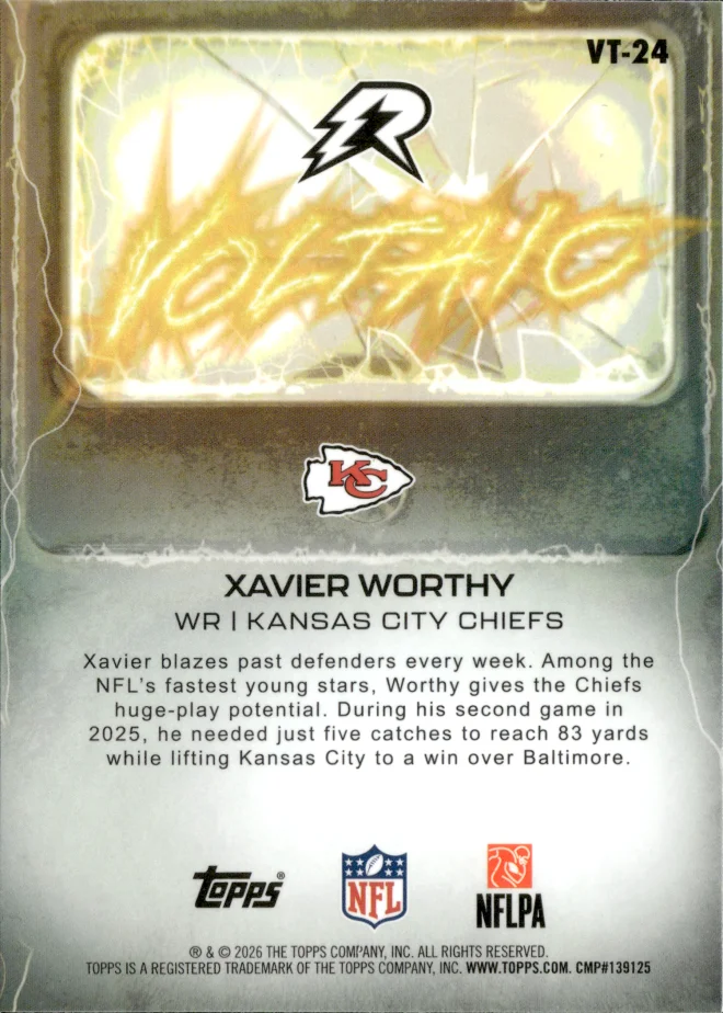 Xavier Worthy card back