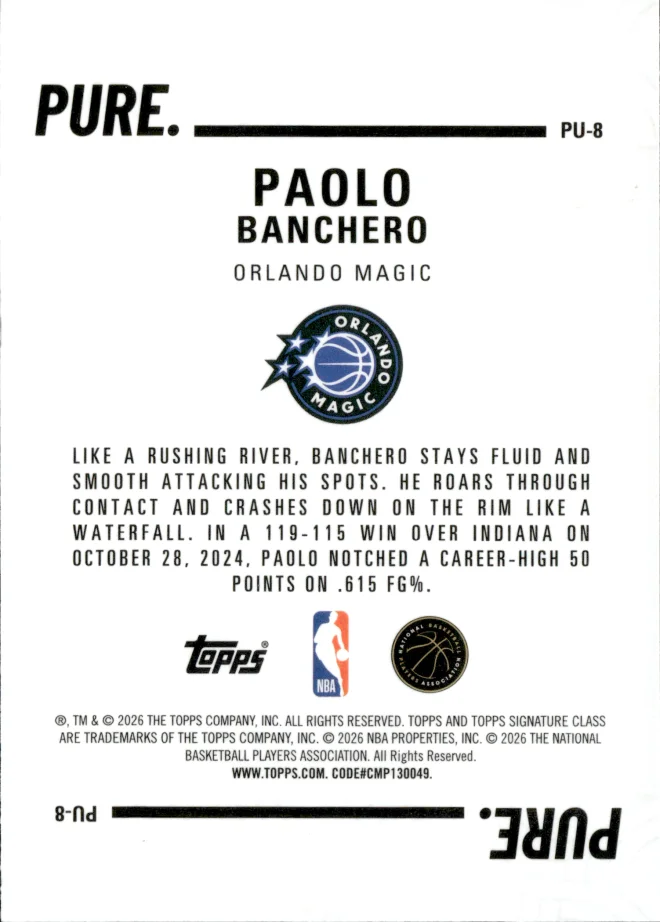 Paolo Banchero card back