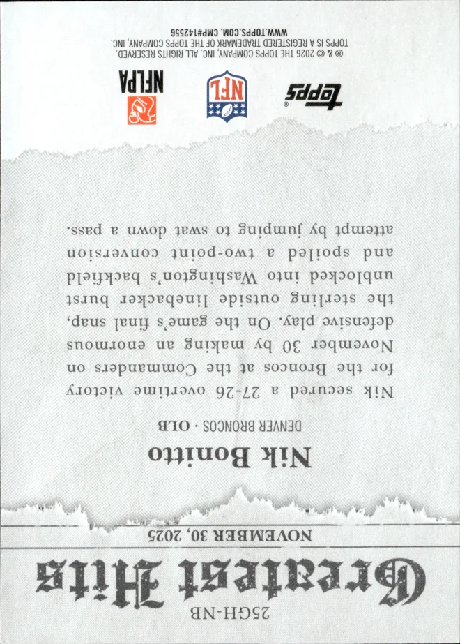Nik Bonitto card back